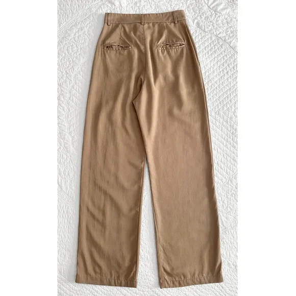 Reformation Mason High-Waist Wide-Leg Trouser Pant Khaki Women’s 2 - Picture 3 of 12